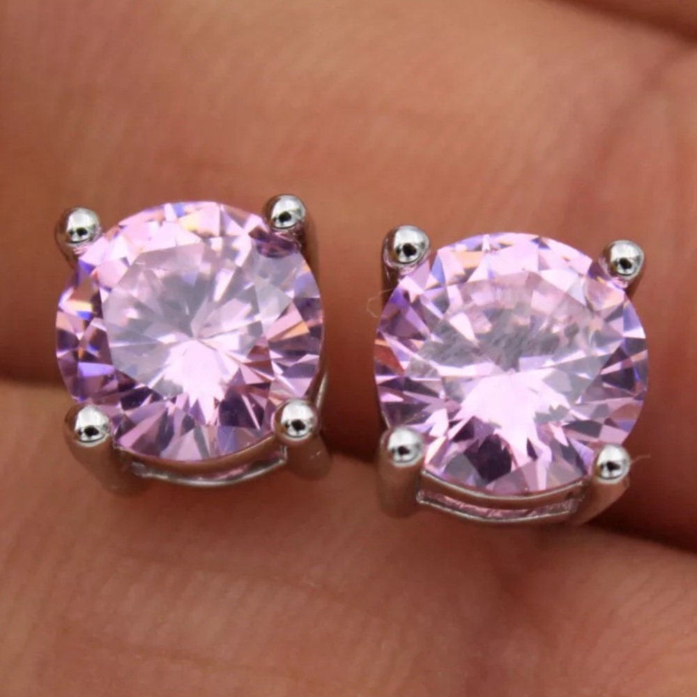 5 ⭐️ 18k WGF Pink Topaz Earrings